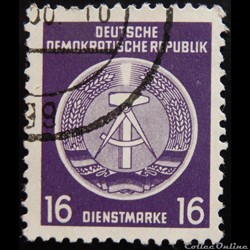 Allemagne RDA S0007 armoirie 16pf de 1954