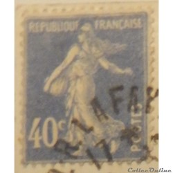 00237 Semeuse fond plein 3ème série 40c outremer de 1928