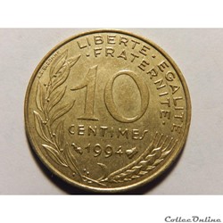 10 centimes Marianne 1994 "abeille"