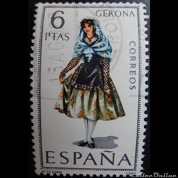 Espagne 01503 costume traditionnel de Gerona 6Ptas de 1968