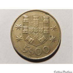 Portugal, 5 escudos de 1977