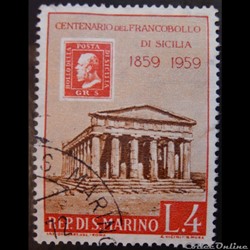 Saint-Marin 00475 timbre jubilé Sicilia 4L de 1959