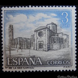 Espagne 01416 Cathédrale de la Seu Vella de Lérida 3Ptas de 1966