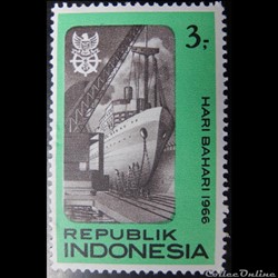 Indonésie 00483 jour de la marine 3Rp de 1966