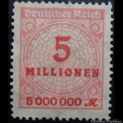 Allemagne Reich 00298 chiffre 5 000 000RM de 1923