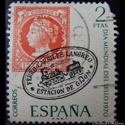 Espagne 01623 journée mondiale du timbre 2Ptas de 1970