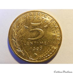 5 centimes Marianne 1996 3 plis