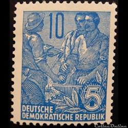 Allemagne RDA 00190 ouvriers 10pf de 1955