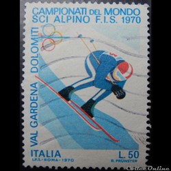 Italie 01041 championnat du monde de ski alpin 50 lires de 1970