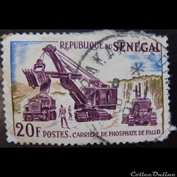 Sénégal 00238 carrière de phosphate de Pallo 20F de 1964