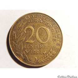20 centimes Marianne 1994 "abeille"