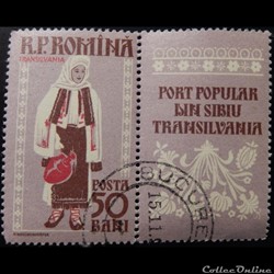 Roumanie 01599 Costume folklorique de Transilvania 50 Bani de 1958