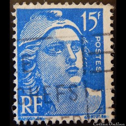 00886 Marianne de Gandon 15 F outremer de 1951