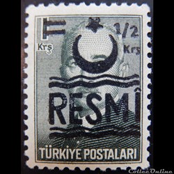 Turquie S0038B Ismet Inonu, type B 1/2 kurus de 1957