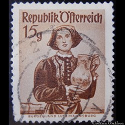 Autriche 00741 costume traditionnel du Lutzmannsburg, Burgenland 15g de 1948