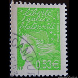 03450 Marianne de Luquet 0,53 € vert-jaune