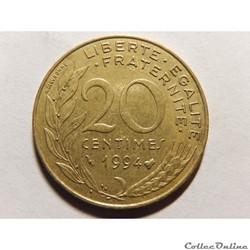 20 centimes Marianne 1994 "abeille"