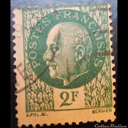 00518 Maréchal Pétain, type Bersier, 2 F vert