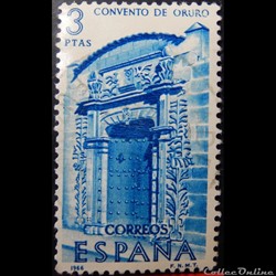 Espagne 01410 couvent d'Oruro 3Ptas de 1966