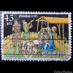 Espagne 02438 adoration des mages 45Ptas de 1985
