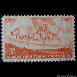 Etats Unis 00585 territoire du Kansas 3c de 1954