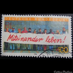 Allemagne RFA 01553 vivre ensemble 100pf de 1994