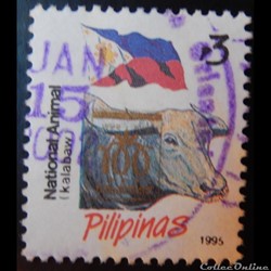 Philippines 02269XIII Buffle d'Asie et drapeau 3p de 1995