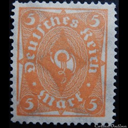 Allemagne Reich 00208 cor postal 5RM de 1922