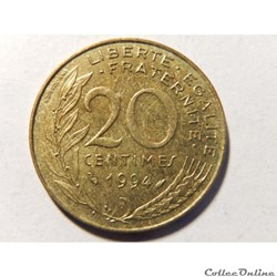 20 centimes Marianne 1994 "dauphin"
