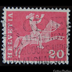 Suisse 00646 Postier à cheval 20cts de 1960