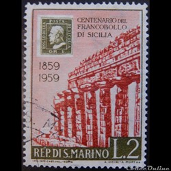 Saint-Marin 00473 timbre jubilé Sicilia 2L de 1959
