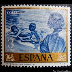 Espagne 01225 peinture de Joachin Sorolla 3Ptas de 1964