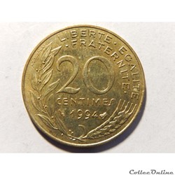 20 centimes Marianne 1994 "abeille"