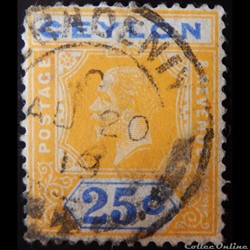 Ceylan 00184 roi George V 25c de 1912