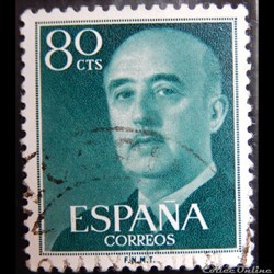 Espagne 00863 général Francisco Franco 80c de 1955