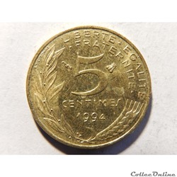 5 centimes Marianne 1994 "abeille"