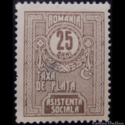 Roumanie T0076 assistance sociale 25 bani de 1926