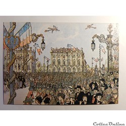 CP Hansi, fête du 14 juillet sur la place Stanislas à Nancy