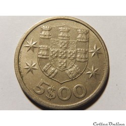 Portugal, 5 escudos de 1966