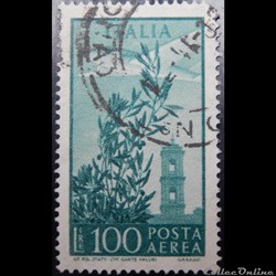 Italie PA0131 olivier, avion et tour de Campidoglio 100 lires de 1948