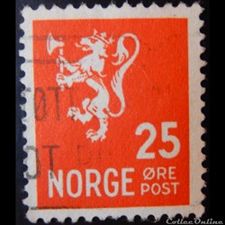 Norvège 00230 lion 25ore de 1940