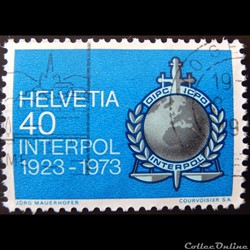 Suisse 00923 Interpol 40cts de 1973