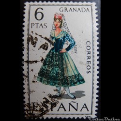 Espagne 01525 costume traditionnel de Granada 6Ptas de 1968