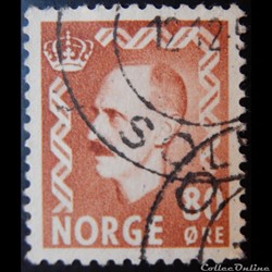 Norvège 00331 roi Haakon VII 80ore de 1951