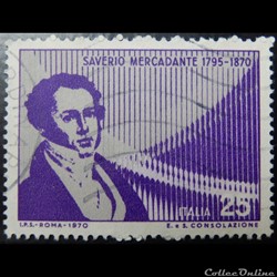 Italie 01067 Saverio Mercadante 25 lires de 1970