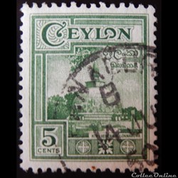 Ceylan 00281 Polonnaruwa, Kiri Vehera Dagoba 5c de 1950