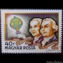 Hongrie PA0400 frères Montgolfier 40f de 1977