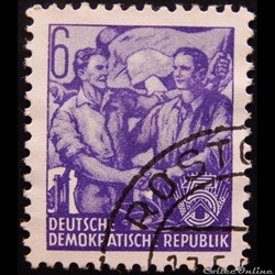 Allemagne RDA 00150 ouvriers 6pf de 1953