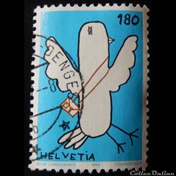 Suisse 01524 la colombe de René Conscience 180cts de 1996