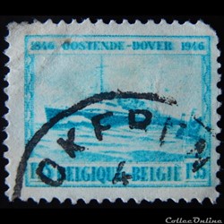 Belgique 00725 bateau 1.35F de 1946